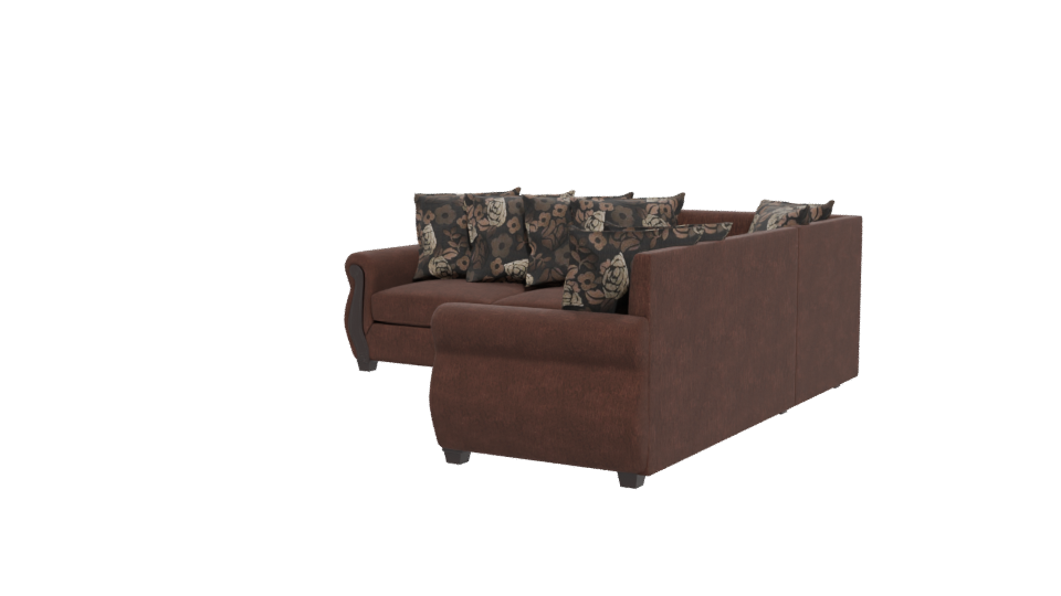 Bolonia Coffee Fabric Sectional Sofa 3D - Professional 3D Model Render 12