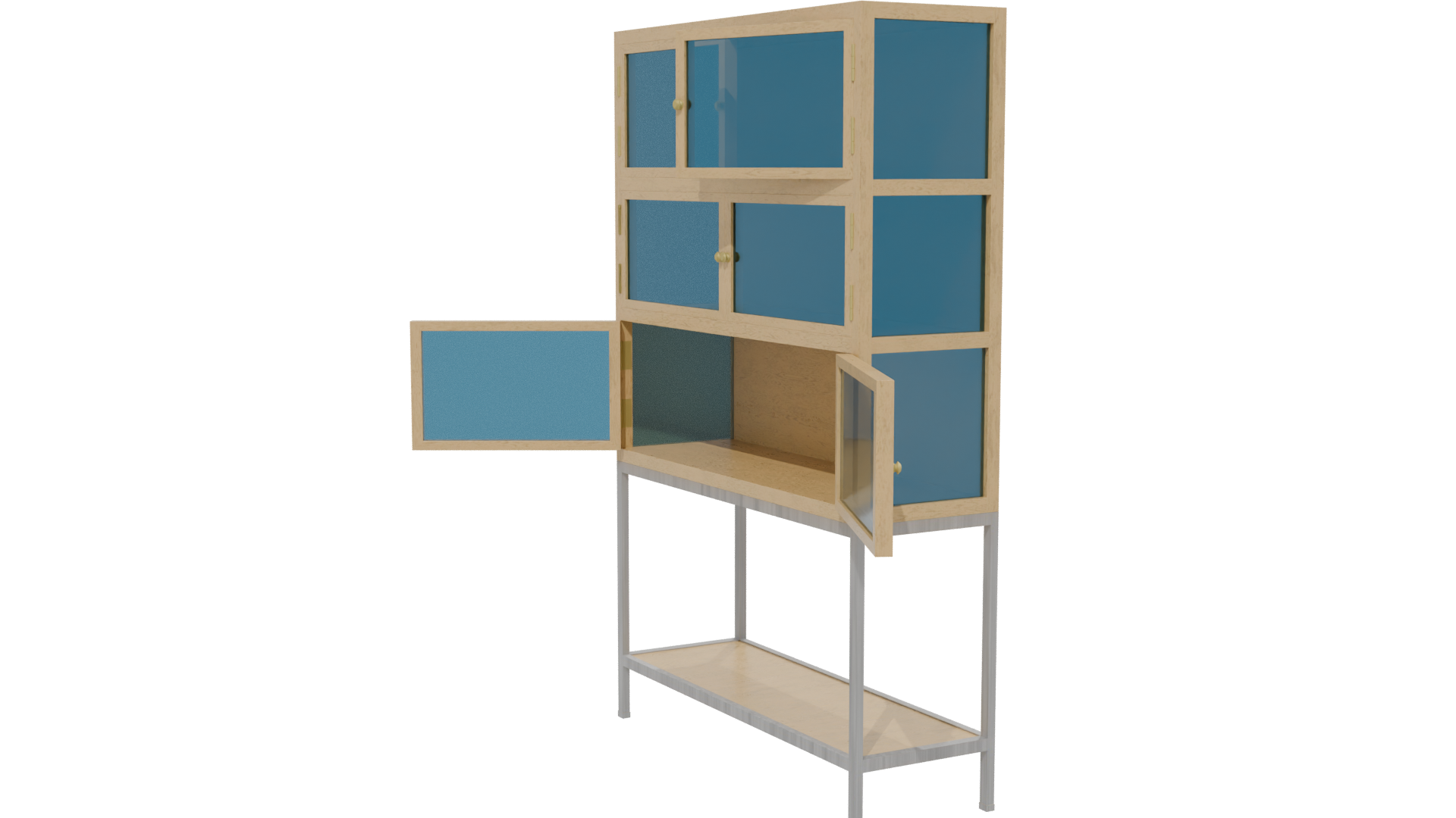 Stylish Wooden Display Cabinet 3D - Professional 3D Model Render 13
