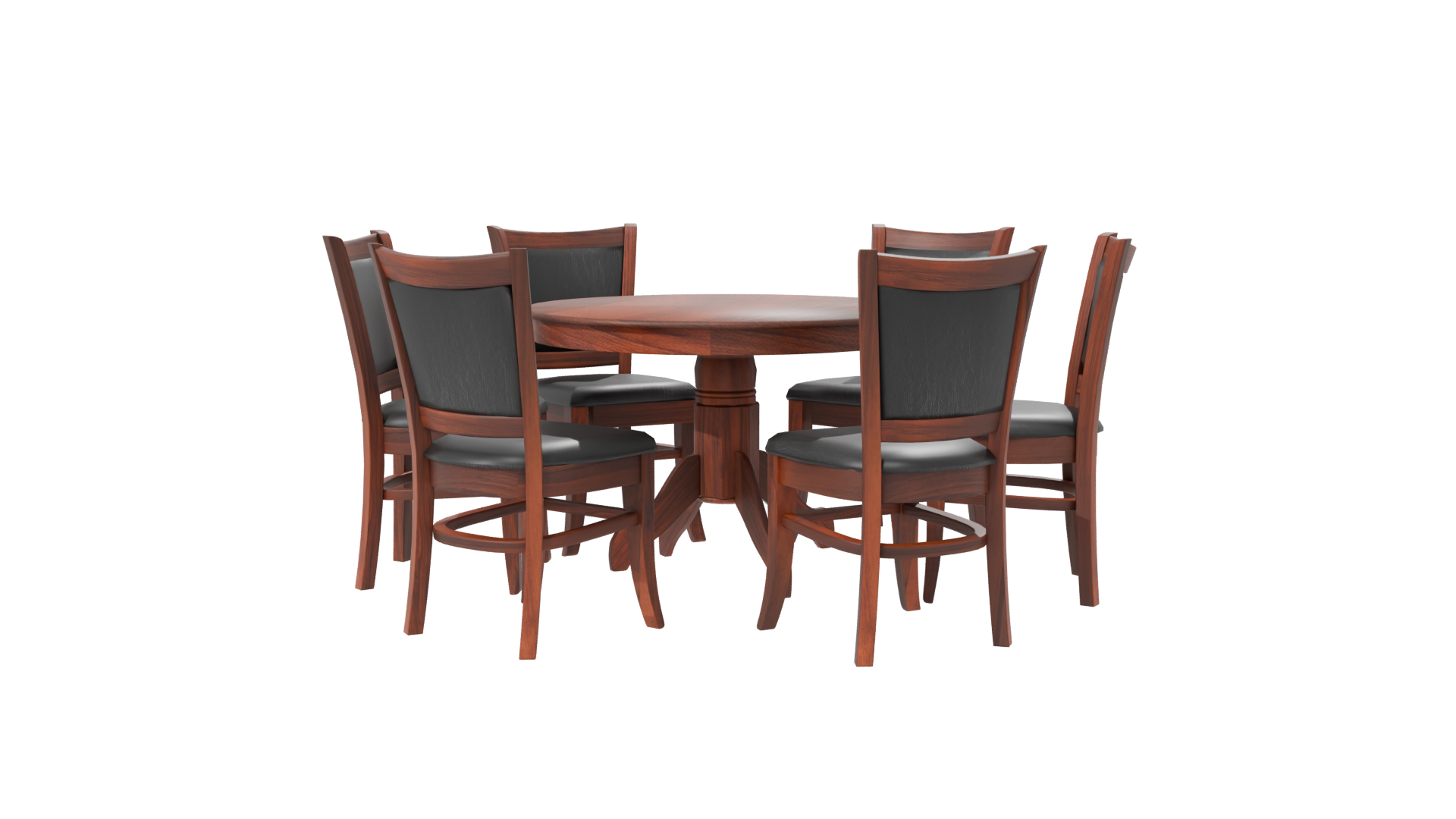 Elegant Wooden Dining Set 3D Model - Professional 3D Model Render 7