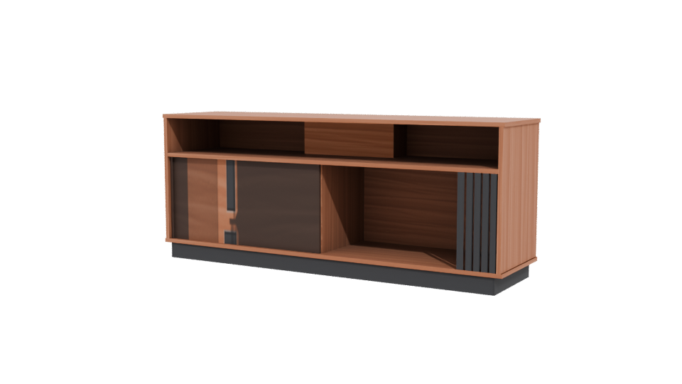 Contemporary Wooden Media Console 3D Model - Professional 3D Model Render 12
