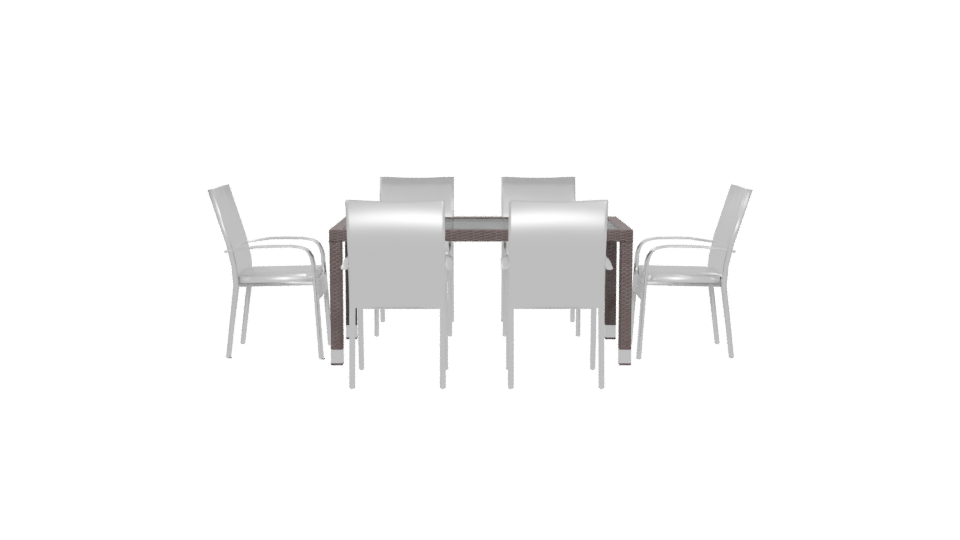 Stylish Outdoor Dining Set 3D - Professional 3D Model Render 5