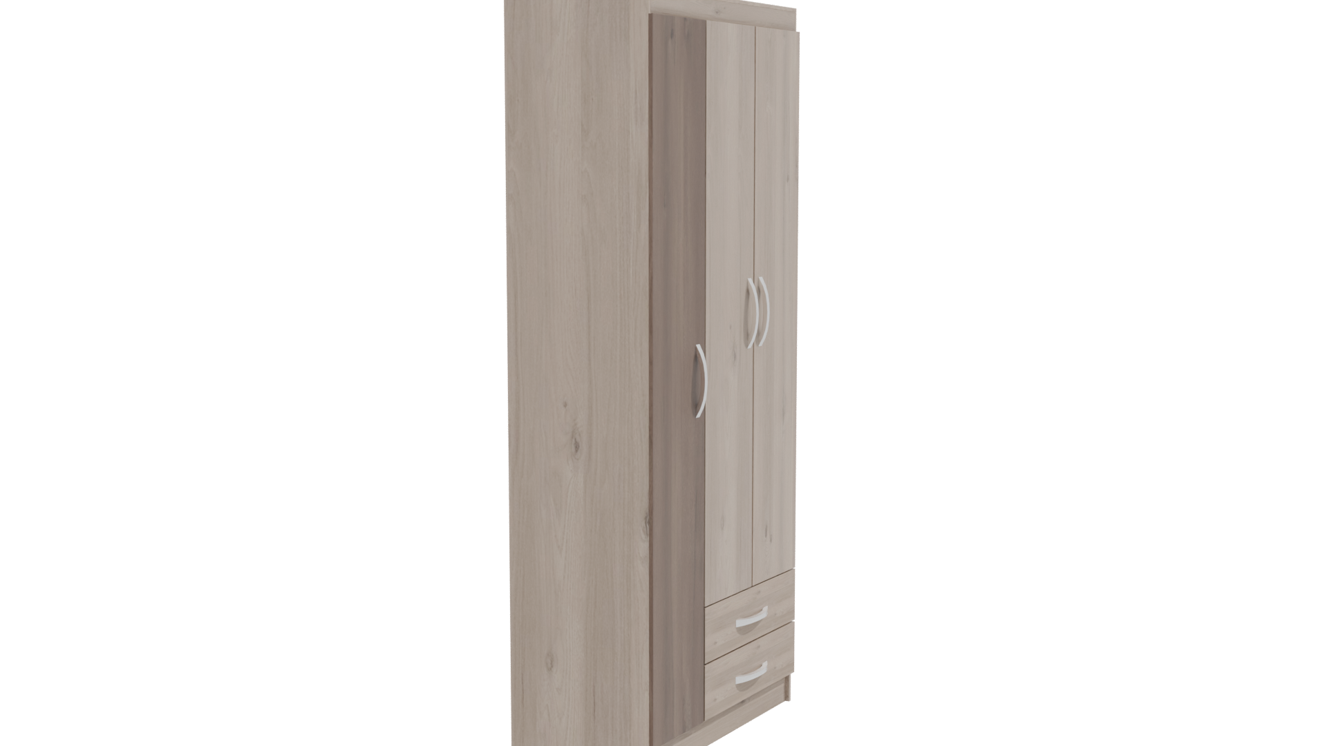 Stylish Two-Door Wardrobe Model - Professional 3D Model Render 9