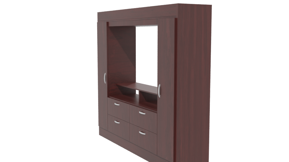 Stylish Wooden TV Stand Model - Professional 3D Model Render 13