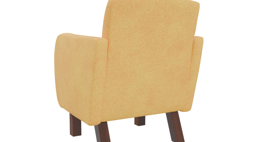 Stylish Modern Yellow Armchair 3D - Professional 3D Model Render 4