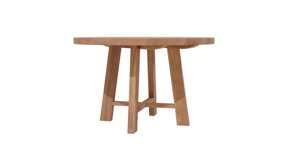 Stylish Round Wooden Dining Table - Professional 3D Model Render 13