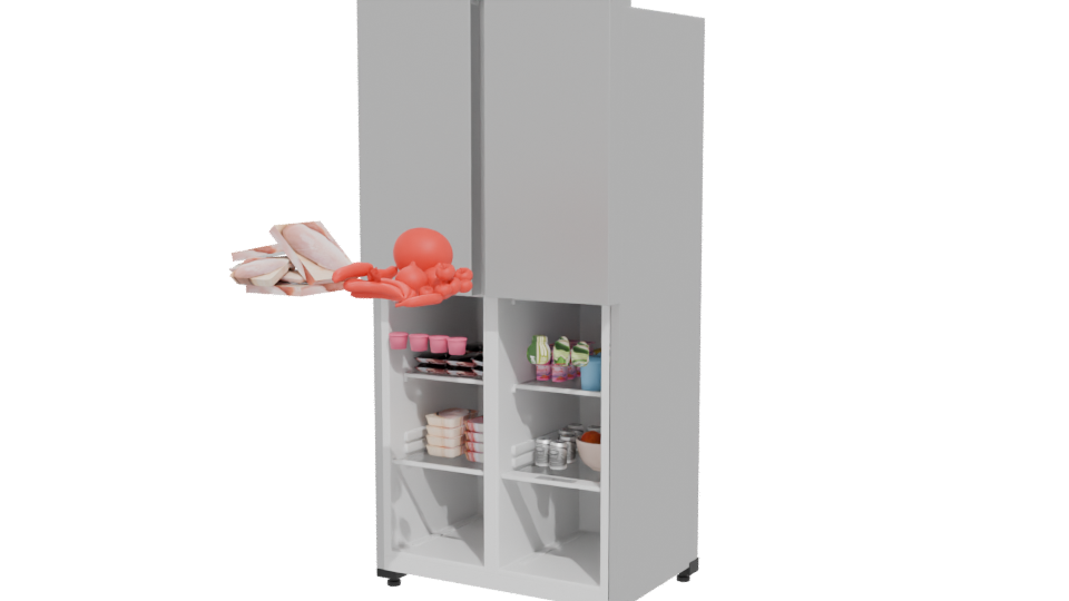 Side By Side Midea Refrigerator 3D - Professional 3D Model Render 12