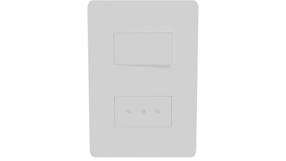 Minimalist Dual Switch Plate 3D - Professional 3D Model Render 11