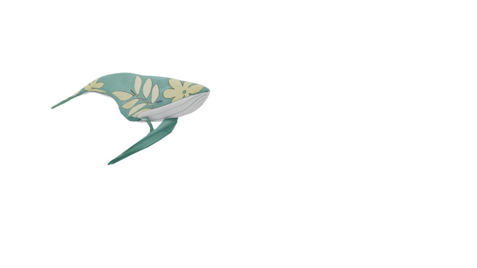 Stylized Tropical Whale 3D Model - Professional 3D Model Render 8