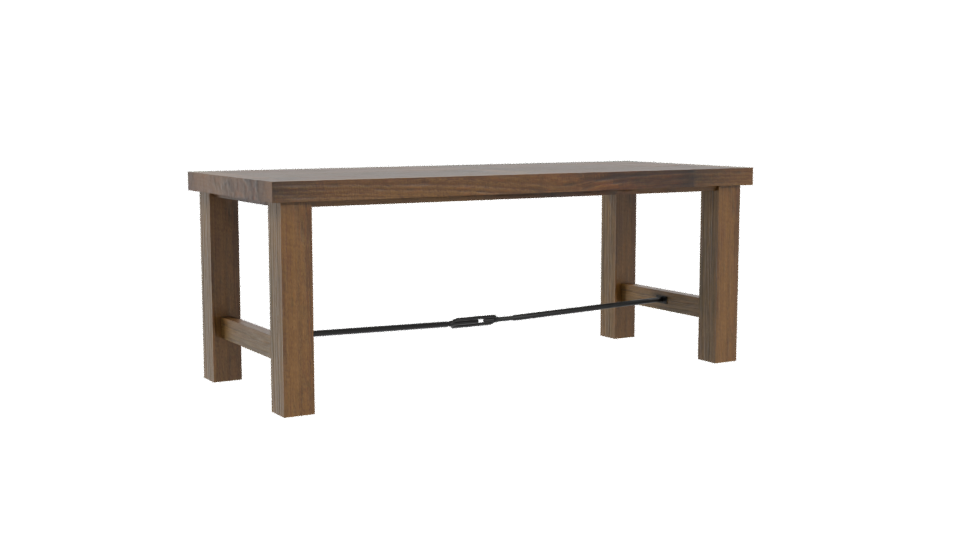 Stylish Wooden Dining Table 3D - Professional 3D Model Render 4