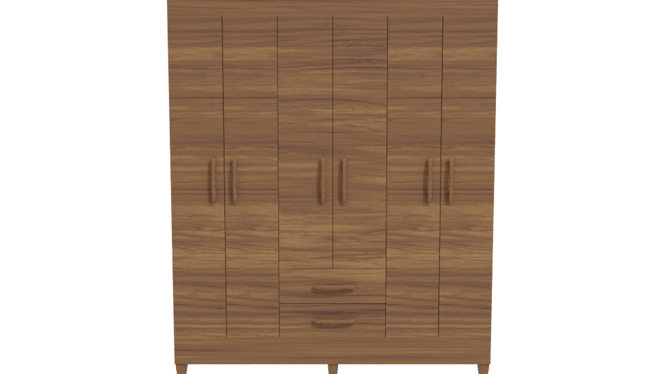 Modern 6-Door Wardrobe 3D Model - Professional 3D Model Render 11