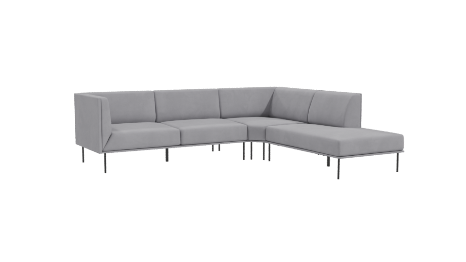 Marcelo Grey Sectional Sofa 3D - Professional 3D Model Render 10
