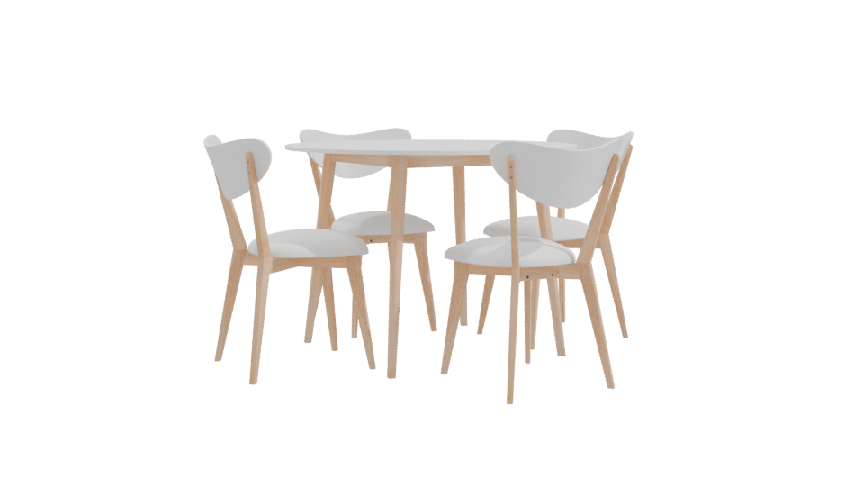 Dining Table with 4 Chairs 3D - Professional 3D Model Render 10