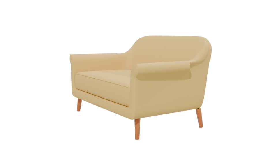 Stylish Minimalist Two-Seat Sofa 3D Model - Professional 3D Model Render 13