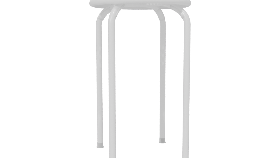 White Perforated Stool 3D Model - Professional 3D Model Render 6