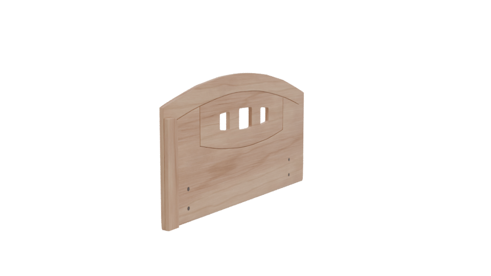 Stylish Wooden Headboard Design - Professional 3D Model Render 9