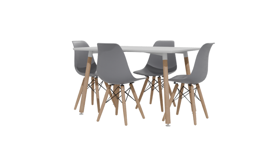 Stylish Minimalist Dining Table Set 3D Model - Professional 3D Model Render 12