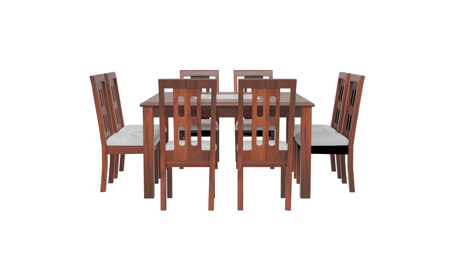 Elegant Wooden Dining Set 3D - Professional 3D Model Render 5
