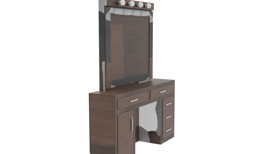 Stylish Makeup Vanity Table 3D - Professional 3D Model Render 9