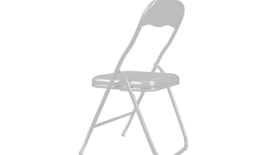 Folding Metal Chair 3D Model - Professional 3D Model Render 3
