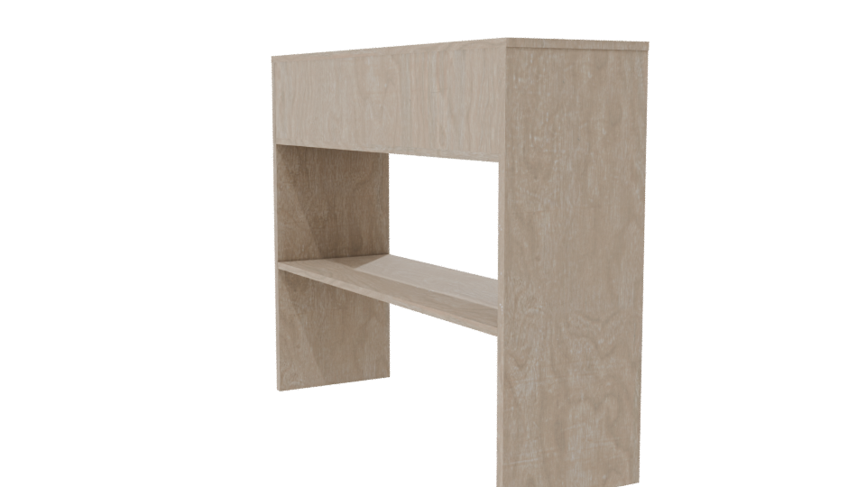 Stylish Wooden Shelf Display 3D - Professional 3D Model Render 7