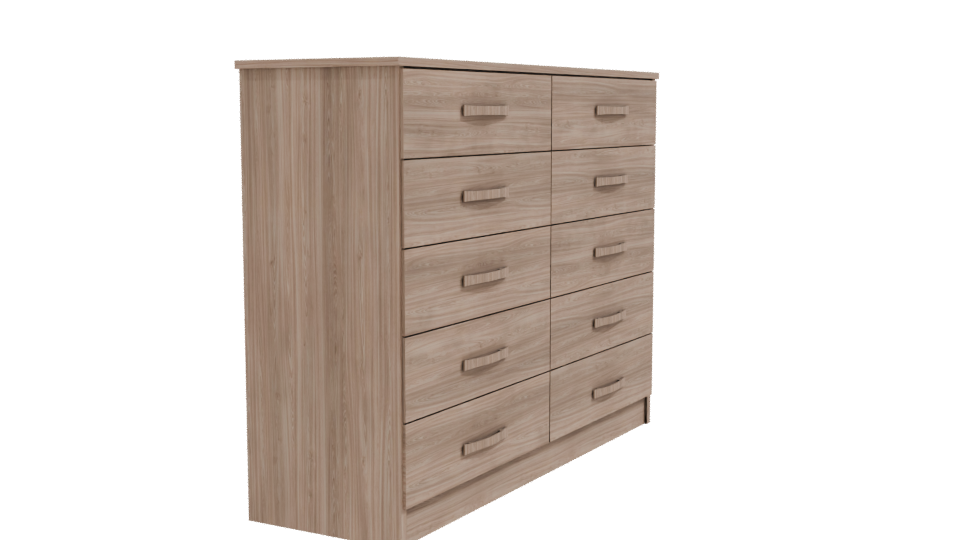 Contemporary Wooden Dresser Model - Professional 3D Model Render 9