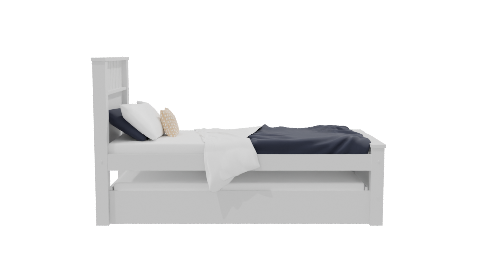 Stylish Minimalist Twin Bed Model - Professional 3D Model Render 8