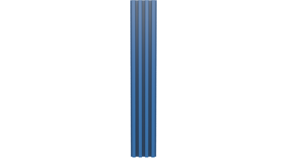 Vertical Blue Slatted Column Model - Professional 3D Model Render 5