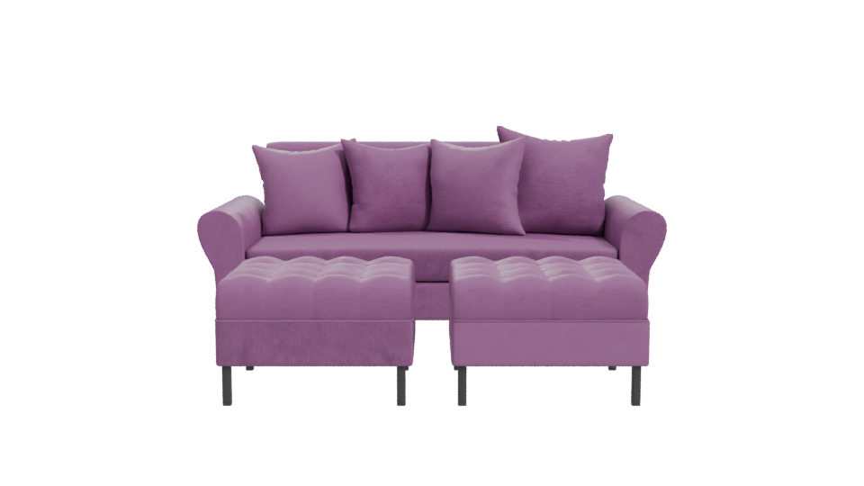 Stylish Purple Sofa 3D Model - Professional 3D Model Render 11