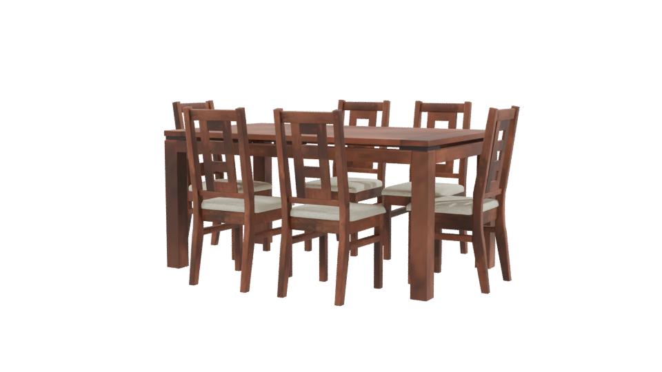 Contemporary Wooden Dining Set 3D Model - Professional 3D Model Render 9