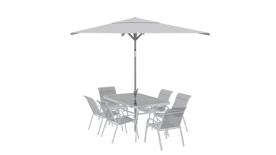Stylish Outdoor Dining Set with Canopy 3D Model - Professional 3D Model Render 7