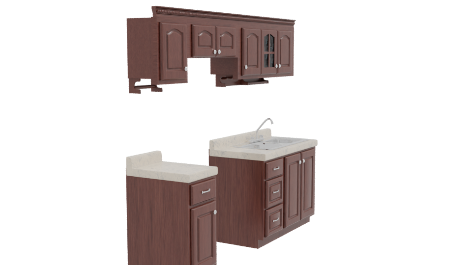 Stylish Kitchen Cabinet Set 3D - Professional 3D Model Render 9