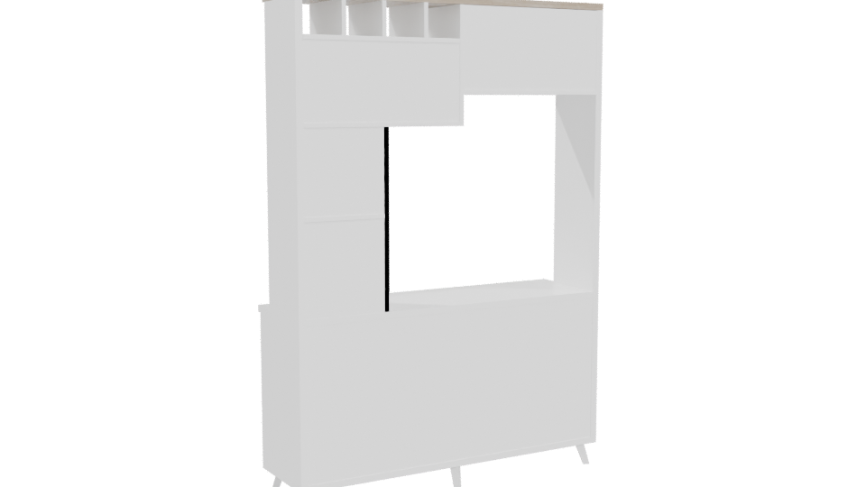 Modern Wooden Cabinet 3D Model - Professional 3D Model Render 4