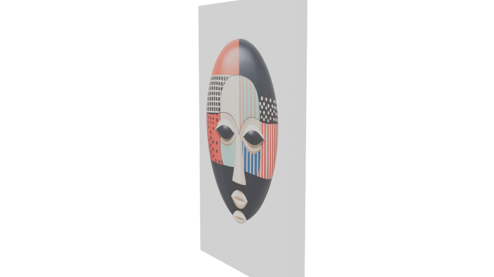 Stylized African Mask Model - Professional 3D Model Render 13