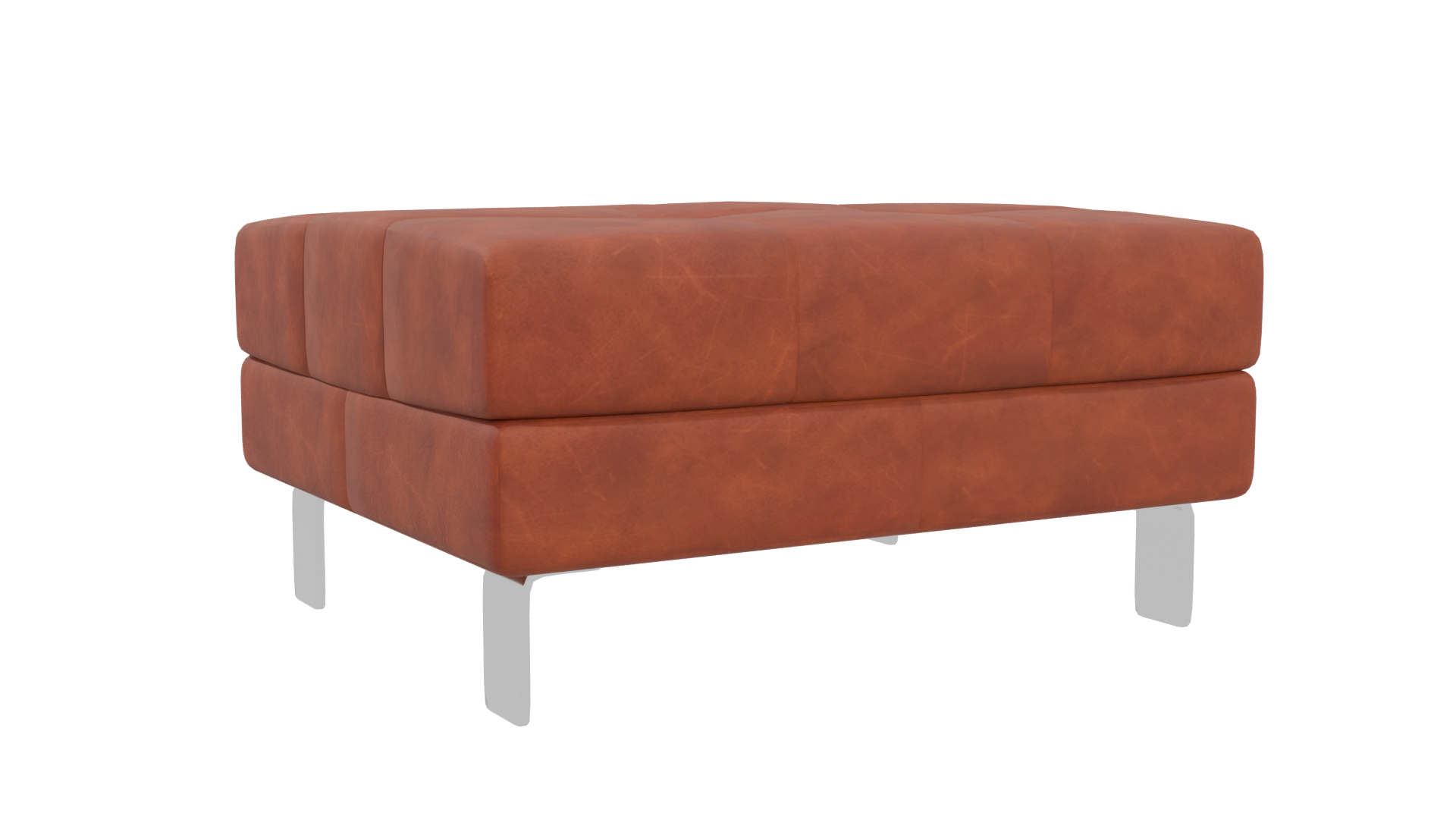 Stylish Leather Ottoman 3D Model - Professional 3D Model Render 4