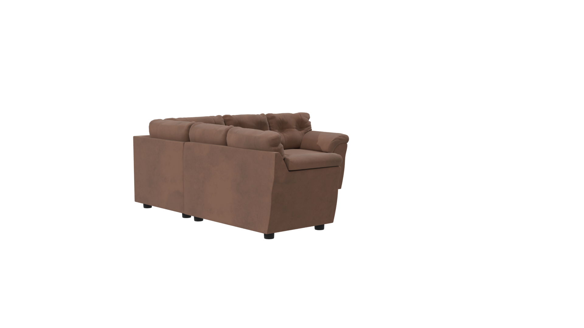 Luxe Brown Fabric Sofa 3D - Professional 3D Model Render 8