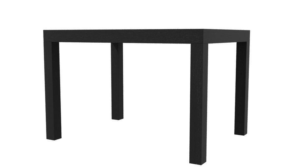 Stylish Black Wooden Table 3D - Professional 3D Model Render 3