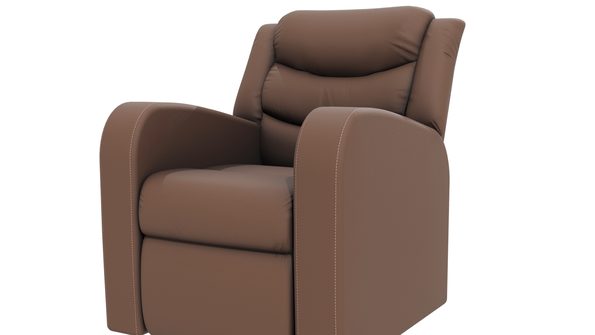Stylish Brown Recliner Chair 3D - Professional 3D Model Render 12