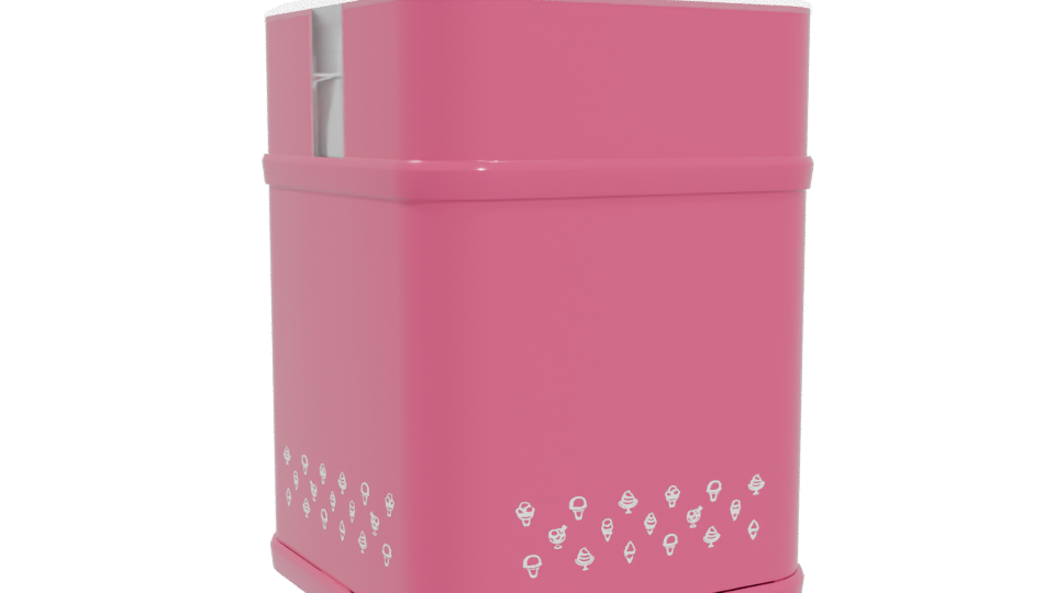 Stylish Pink Mini Fridge 3D - Professional 3D Model Render 4