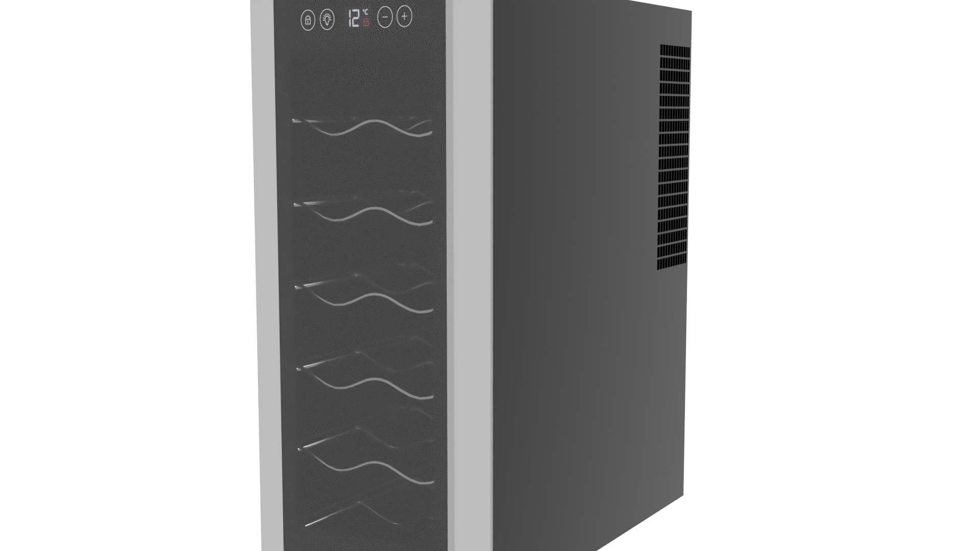 Sleek Glass Front Wine Cooler 3D Model - Professional 3D Model Render 9