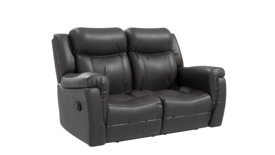 Stylish Black Reclining Couch Model - Professional 3D Model Render 10