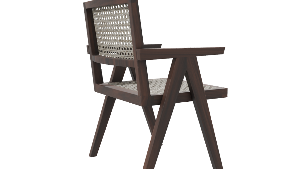 Stylish Wooden Armchair 3D Model - Professional 3D Model Render 7