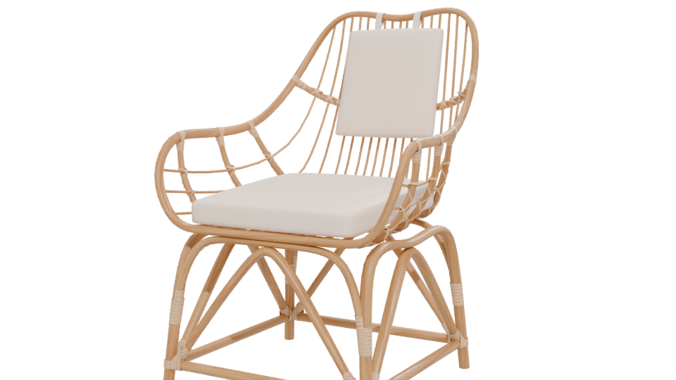 Stylish Rattan Lounge Chair 3D - Professional 3D Model Render 12