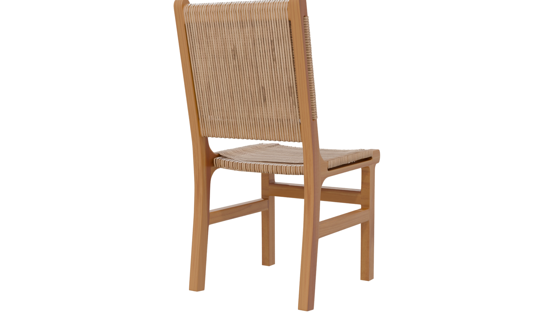Stylish Woven Back Dining Chair 3D Model - Professional 3D Model Render 6