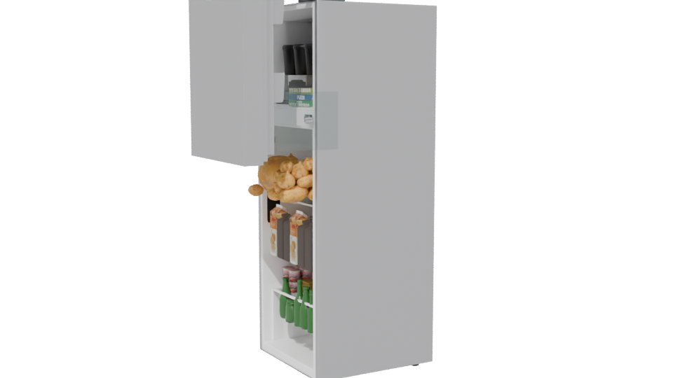 Stylish Silver Refrigerator 3D Model - Professional 3D Model Render 13