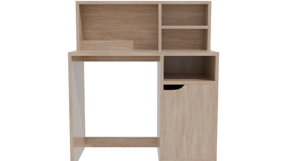 Minimalist Wooden Desk Model - Professional 3D Model Render 11