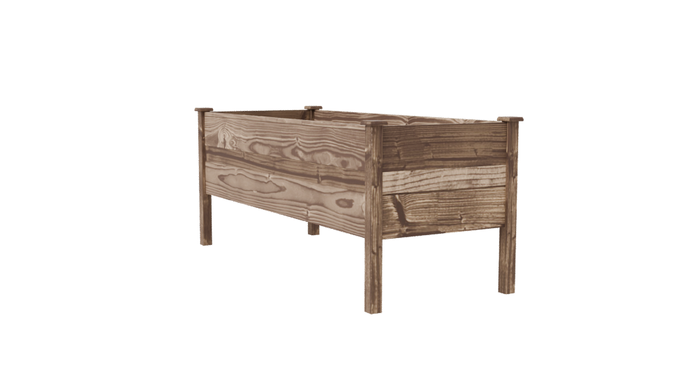 Rustic Wooden Planter Box Model - Professional 3D Model Render 7
