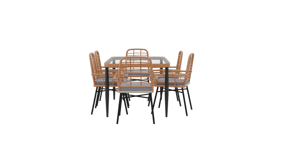 Stylish Outdoor Dining Table and Chairs Set 3D Model - Professional 3D Model Render 8