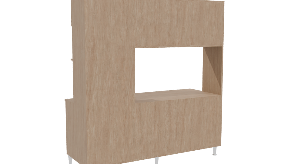 Modern Wooden Cabinet 3D Model - Professional 3D Model Render 4