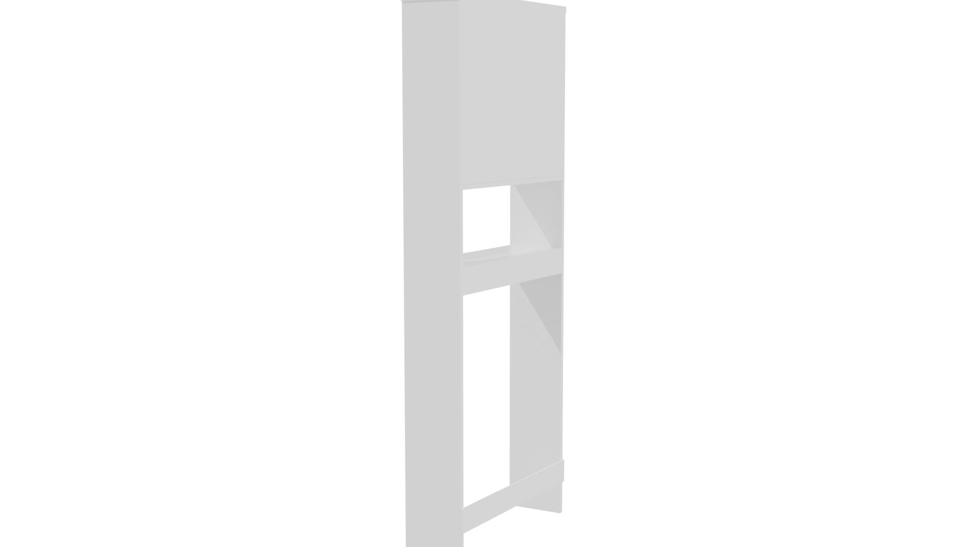 Minimalist White Storage Unit 3D Model - Professional 3D Model Render 3