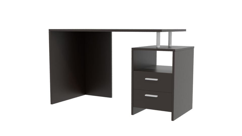 Contemporary Office Desk with Drawers 3D Model - Professional 3D Model Render 12